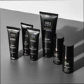 Tiege Hanley products on a bathroom counter
